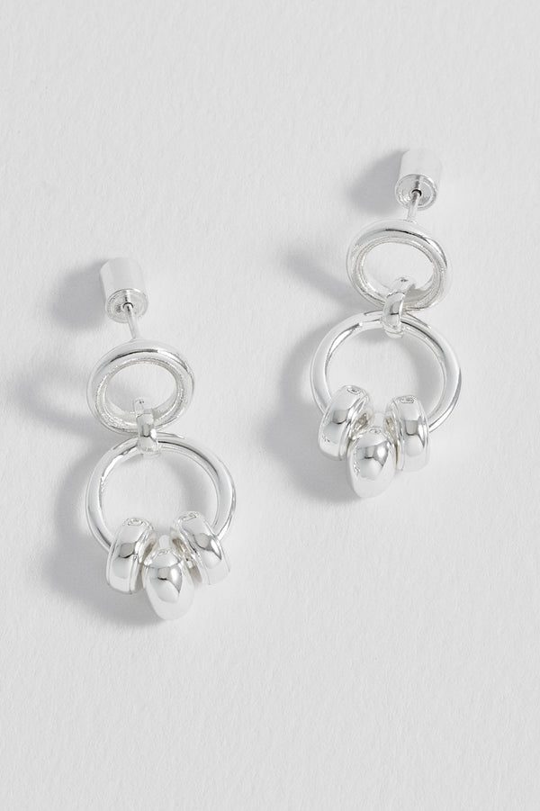 Beaded Circle Drop Earrings