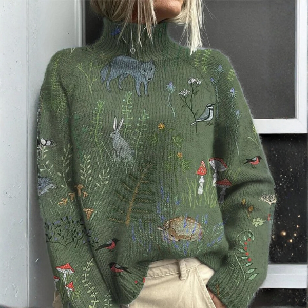 Zoe | Warme Bloemen Turtleneck